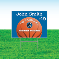 Basketball Team Yard Signs, Rectangular or Contour Cut, Customizable
