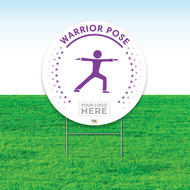 Peaceful Warrior Pose Mindfulness Yard Sign