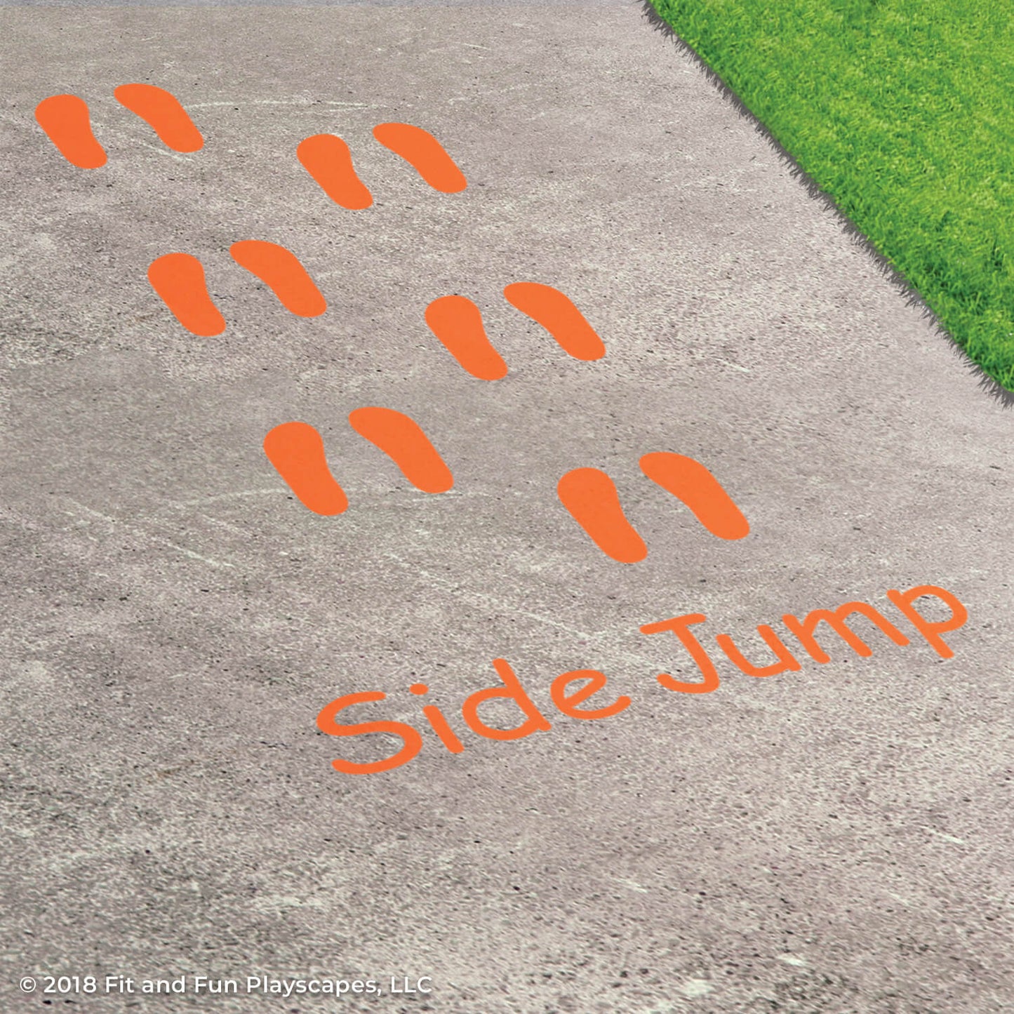 Side Jump painted on concrete