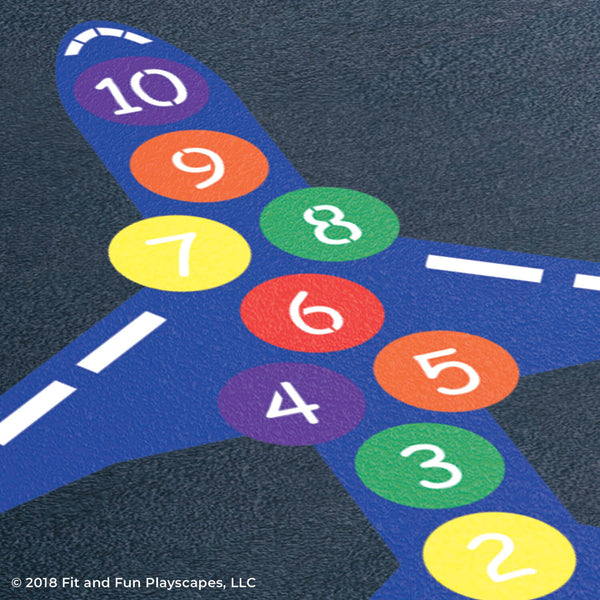 Airplane Hopscotch Reusable Playground Stencil Fit and Fun Playscapes LLC