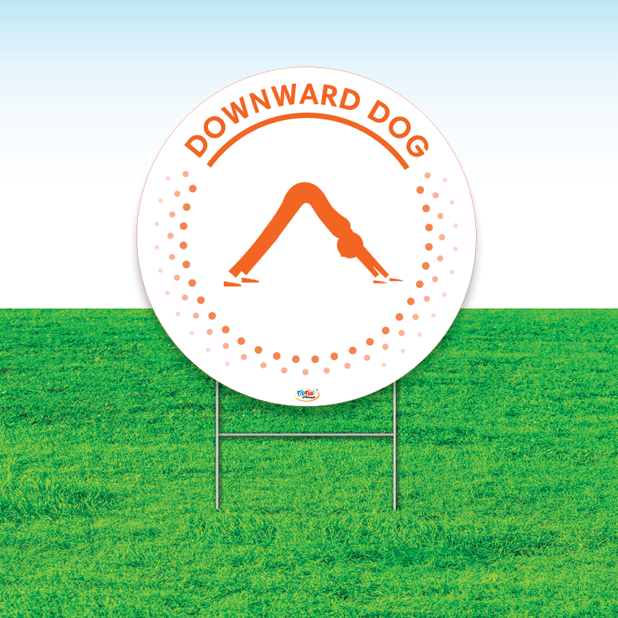 Downward Dog Pose Mindfulness Yard Sign