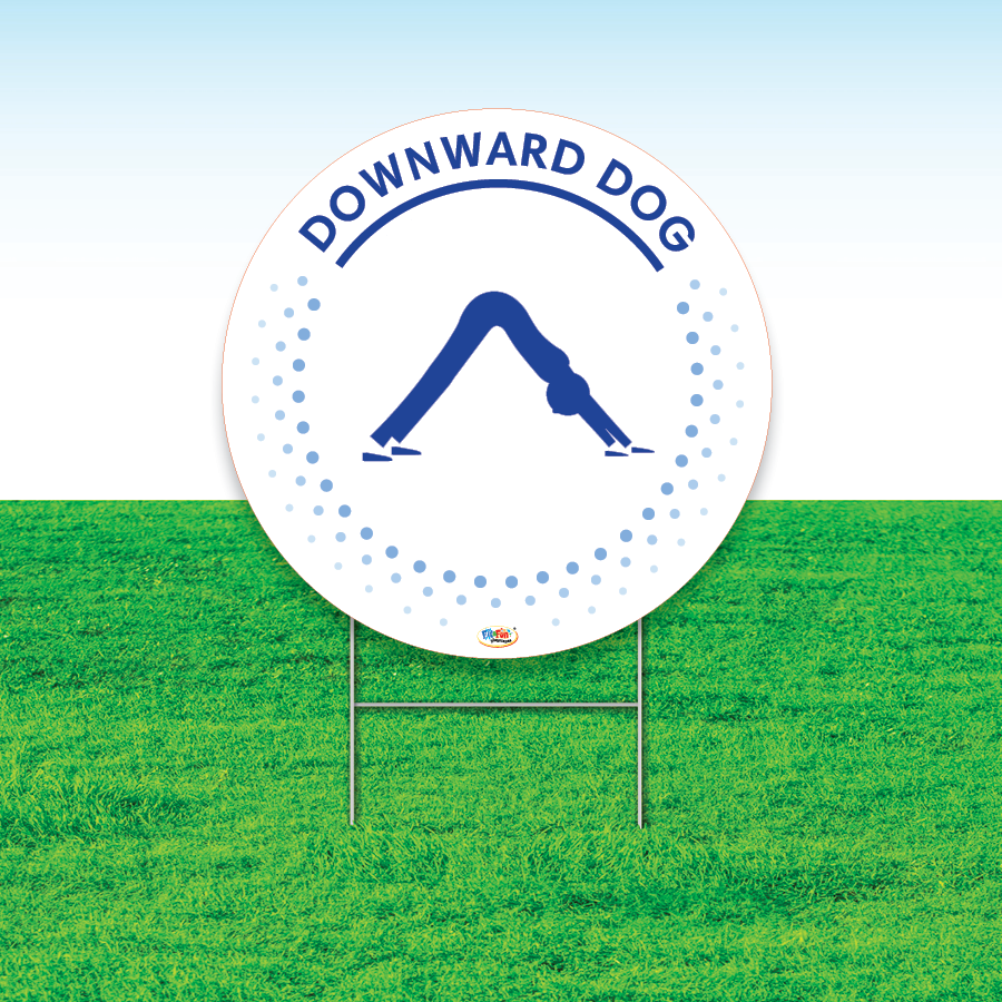Downward Dog Pose Mindfulness Yard Sign