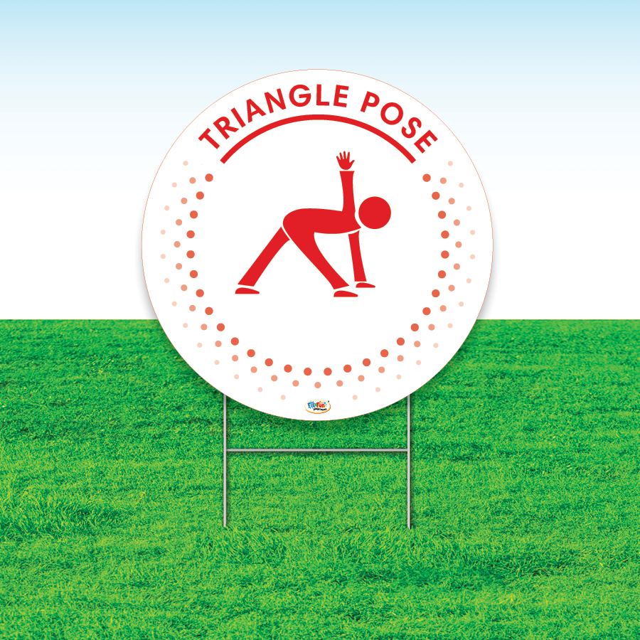 Triangle Store Sign Triangle Pose Mindfulness Yard Sign – Fit and Fun Playscapes LLC