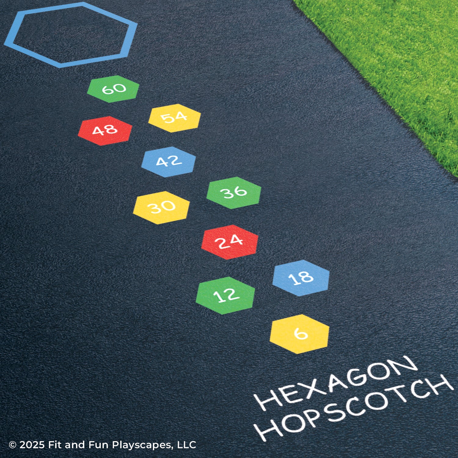 Geometry Skip Counting Hopscotch Reusable Playground Stencil Package