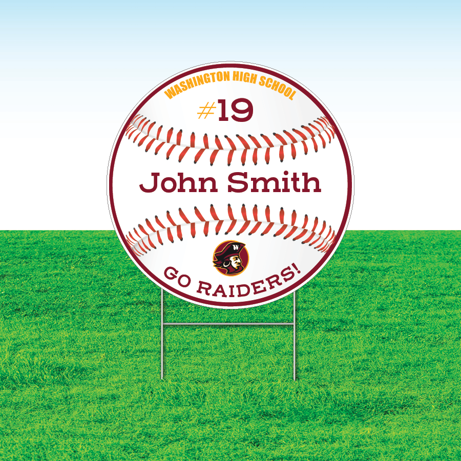 Baseball Sign Posts Baseball Team Yard Signs, Rectangular or Contour Cut, Customizable ...