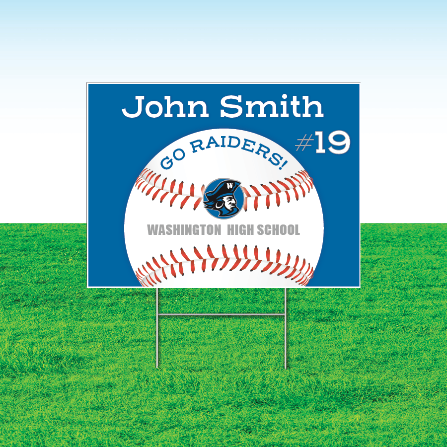 Baseball Sign Posts Baseball Team Yard Signs, Rectangular or Contour Cut, Customizable ...