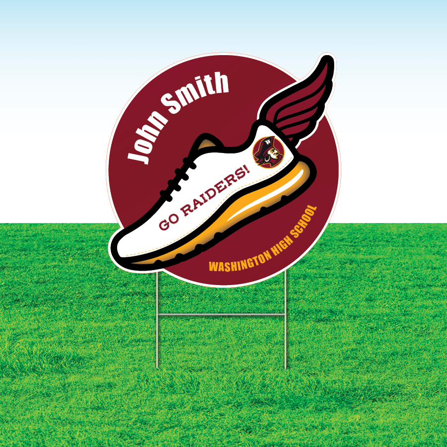 Cross Country Team Yard Signs, Rectangular or Contour Cut, Customizable