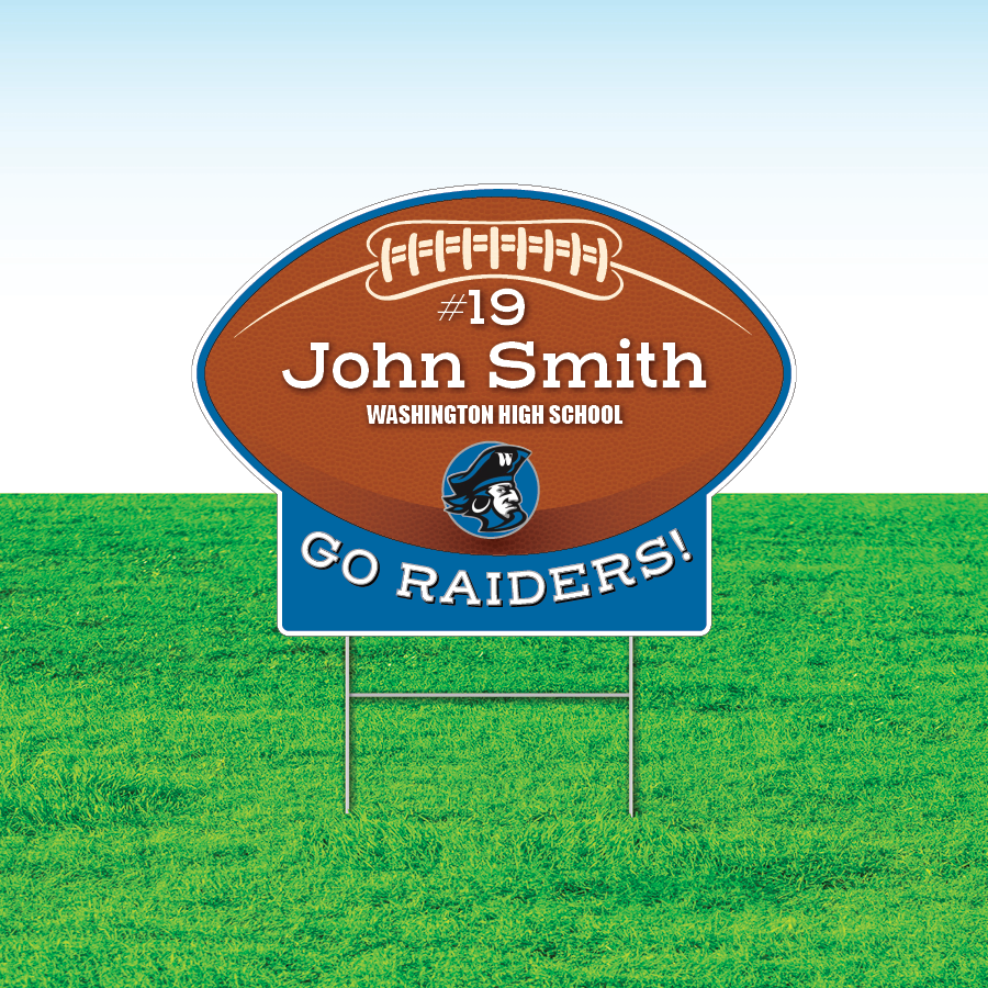 Team Signage Football Team Yard Signs, Rectangular or Contour Cut, Customizable ...
