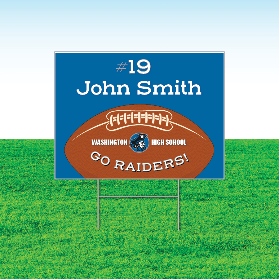 Team Signage Football Team Yard Signs, Rectangular or Contour Cut, Customizable ...