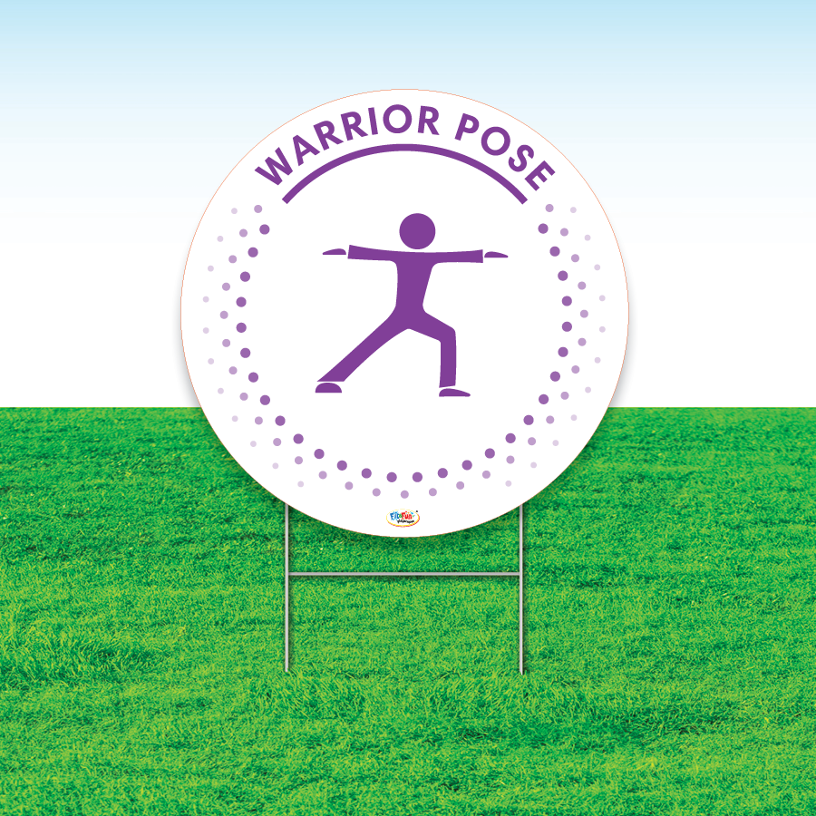 Peaceful Warrior Pose Mindfulness Yard Sign
