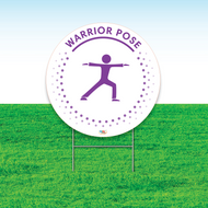 Peaceful Warrior Pose Mindfulness Yard Sign