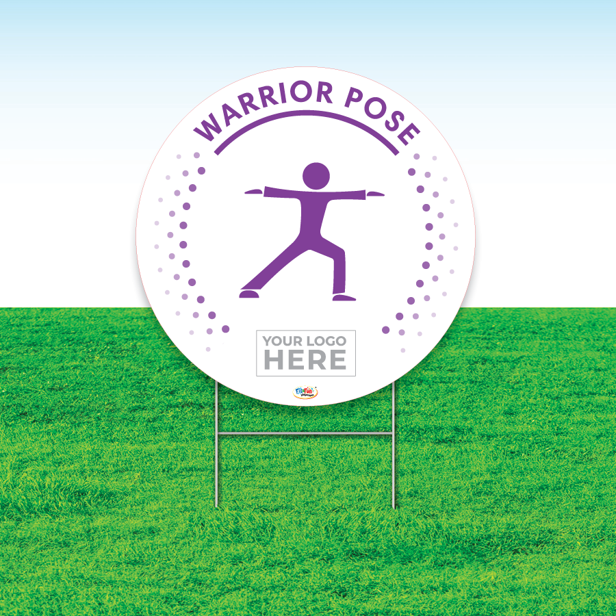 Peaceful Warrior Pose Mindfulness Yard Sign