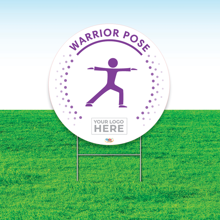 Peaceful Warrior Pose Mindfulness Yard Sign