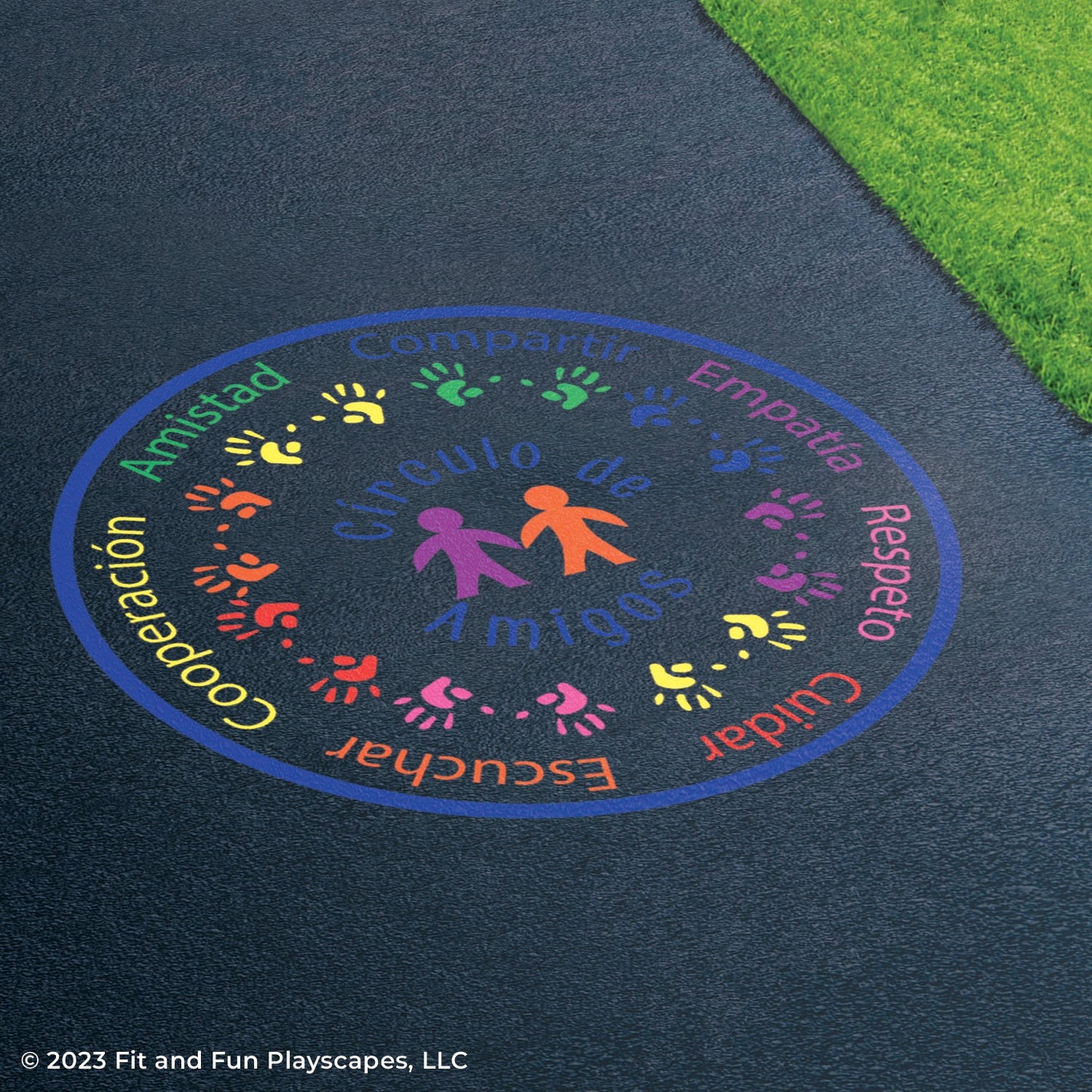 Spanish Buddy Circle™ Reusable Playground Stencil