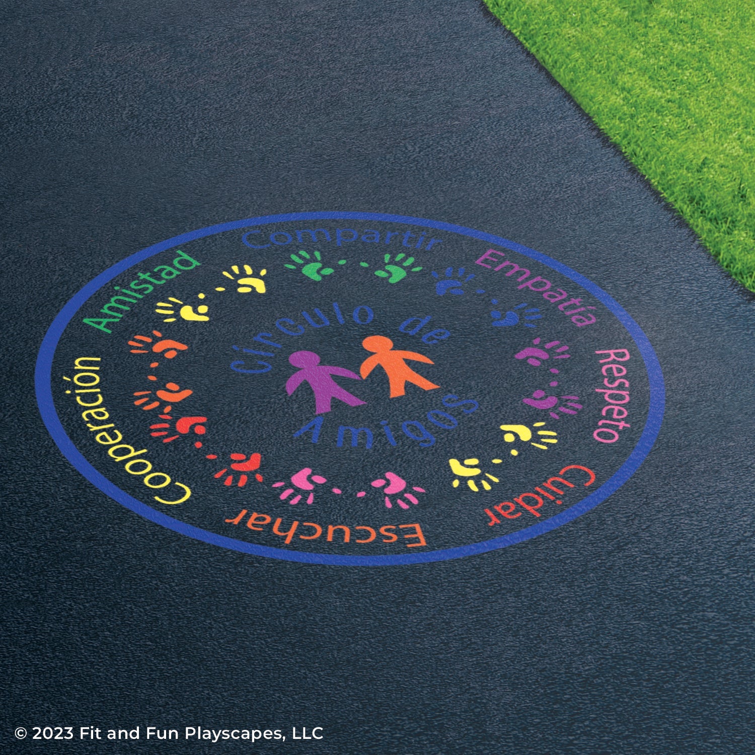 Spanish Buddy Circle™ Reusable Playground Stencil
