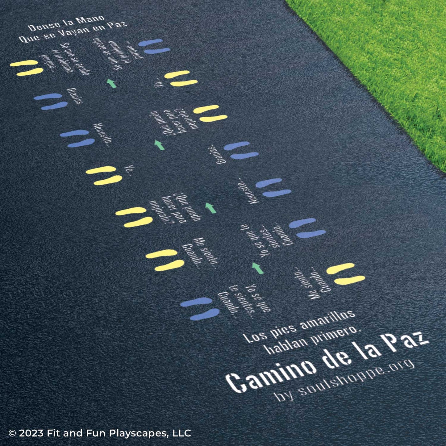 Spanish Peace Path by Soul Shoppe Reusable Playground Stencil