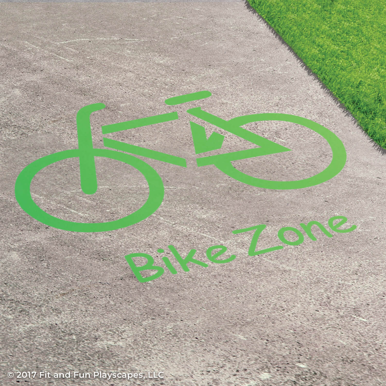 Bicycle Path Symbol Reusable Playground Stencil