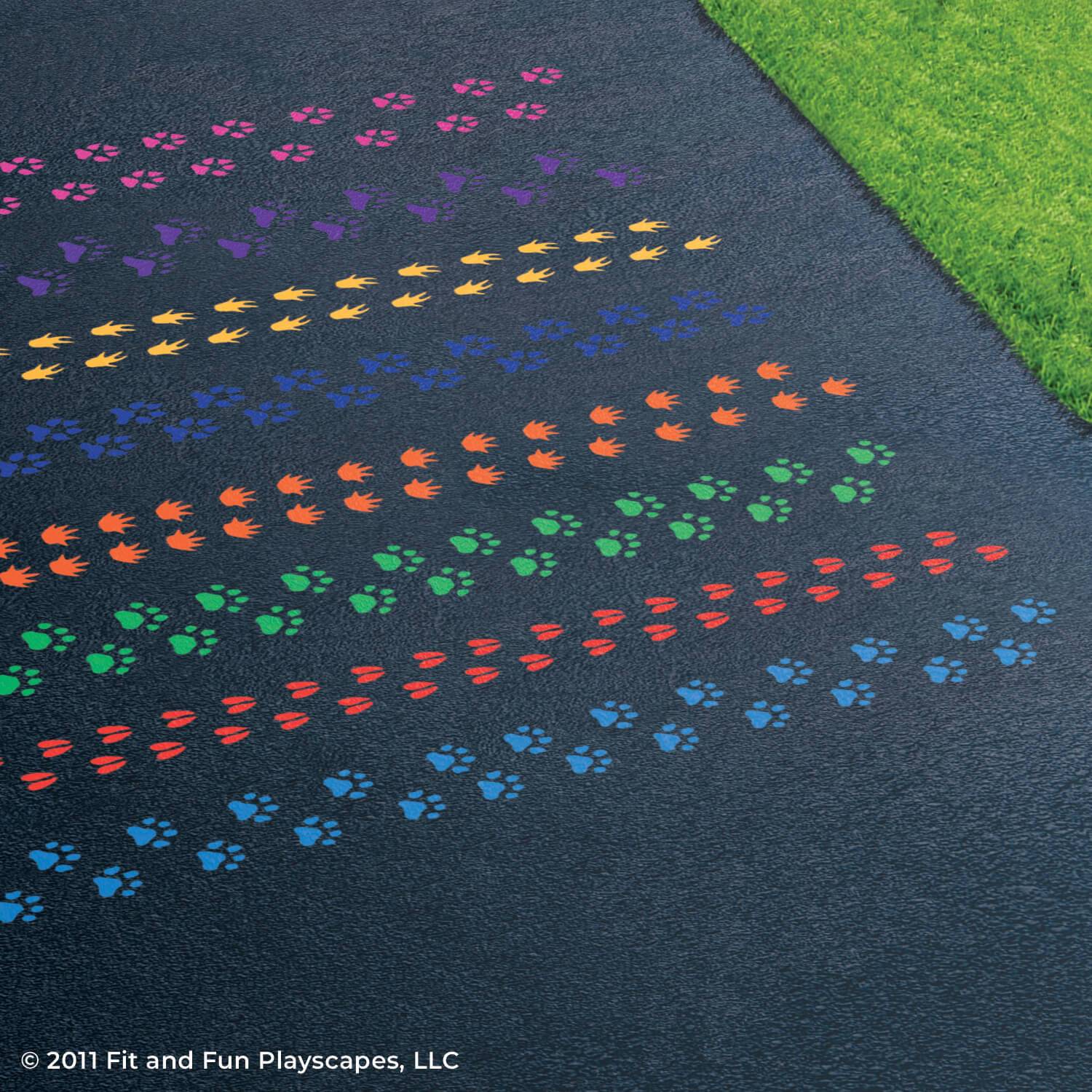 Animal Paw Prints Reusable Playground Stencil