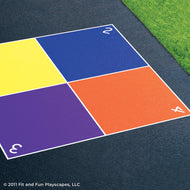 Four Square/Box Ball Reusable Playground Stencil Large