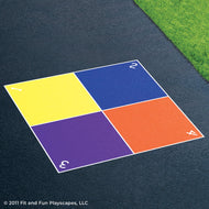 Four Square/Box Ball Reusable Playground Stencil Small