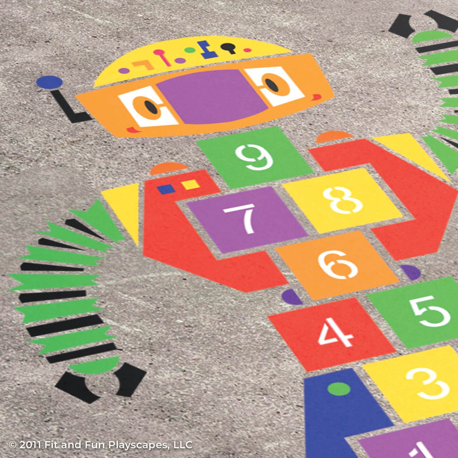 Robot Hopscotch® Reusable Playground Stencil