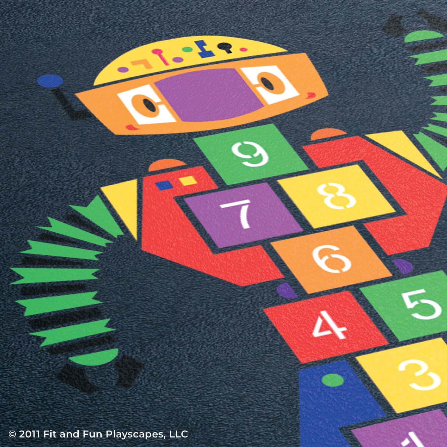 Robot Hopscotch® Reusable Playground Stencil