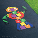 Robot Hopscotch® Reusable Playground Stencil