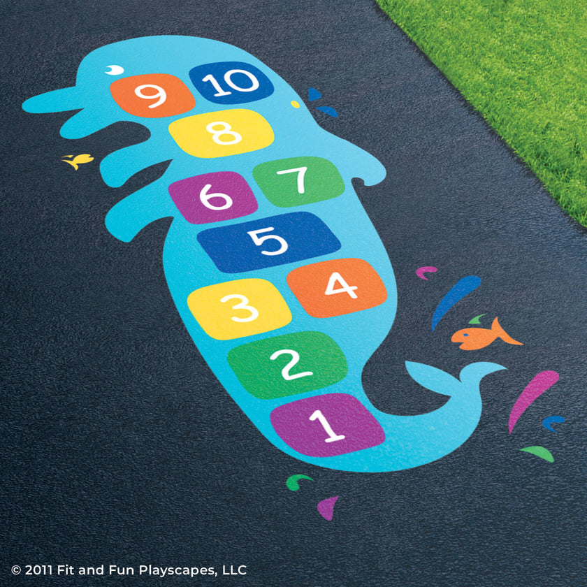 Dolphin Hopscotch Reusable Stencil