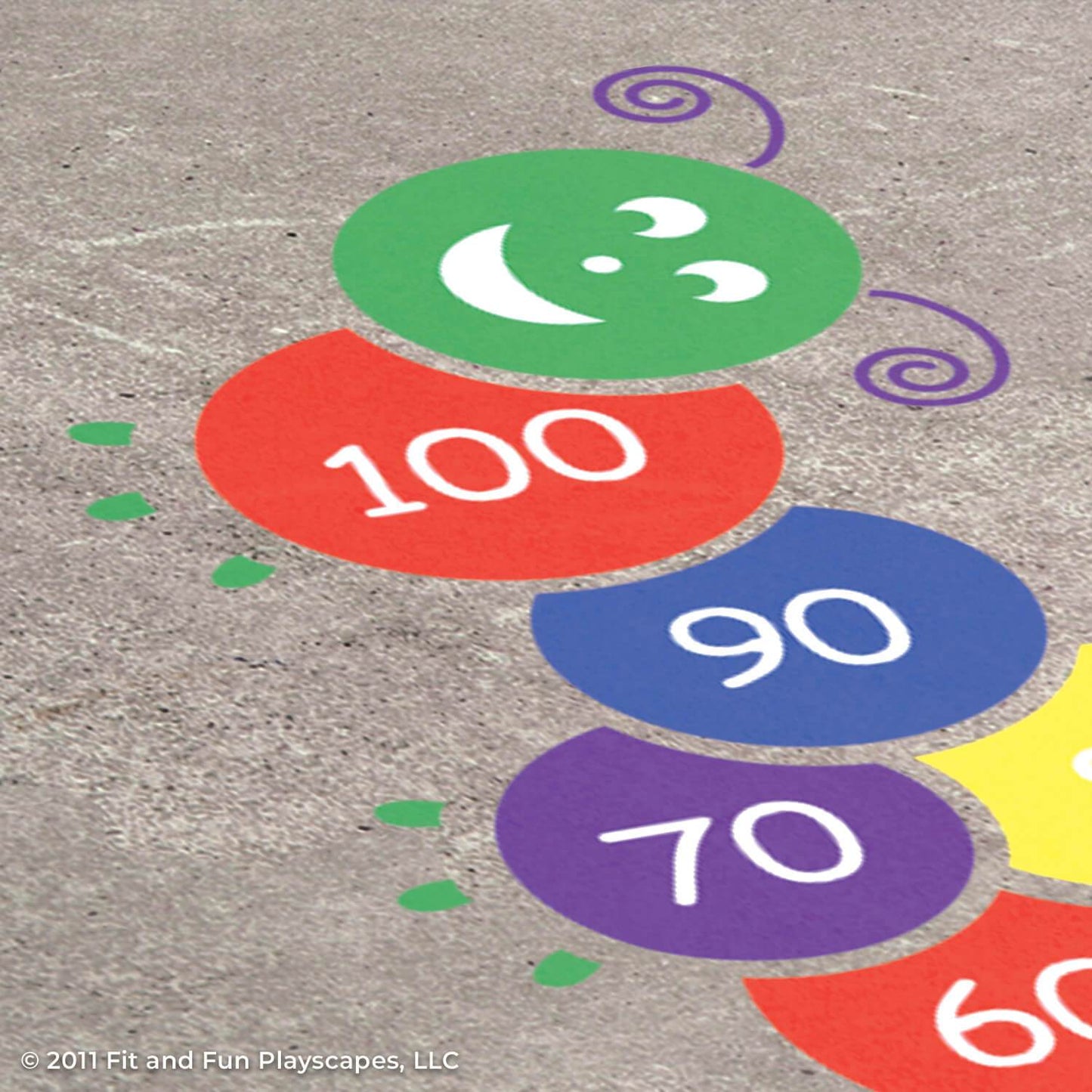 Caterpillar Hopscotch Reusable Playground Stencil