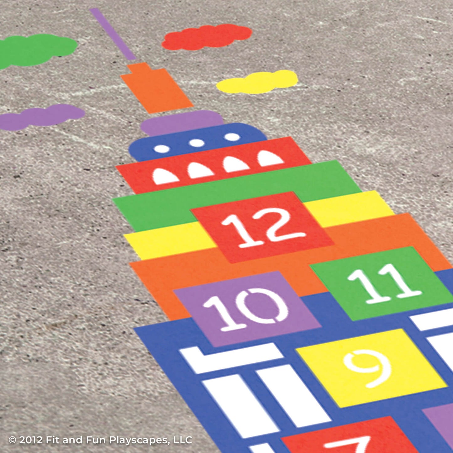 Skyscraper Hopscotch Reusable Playground Stencil