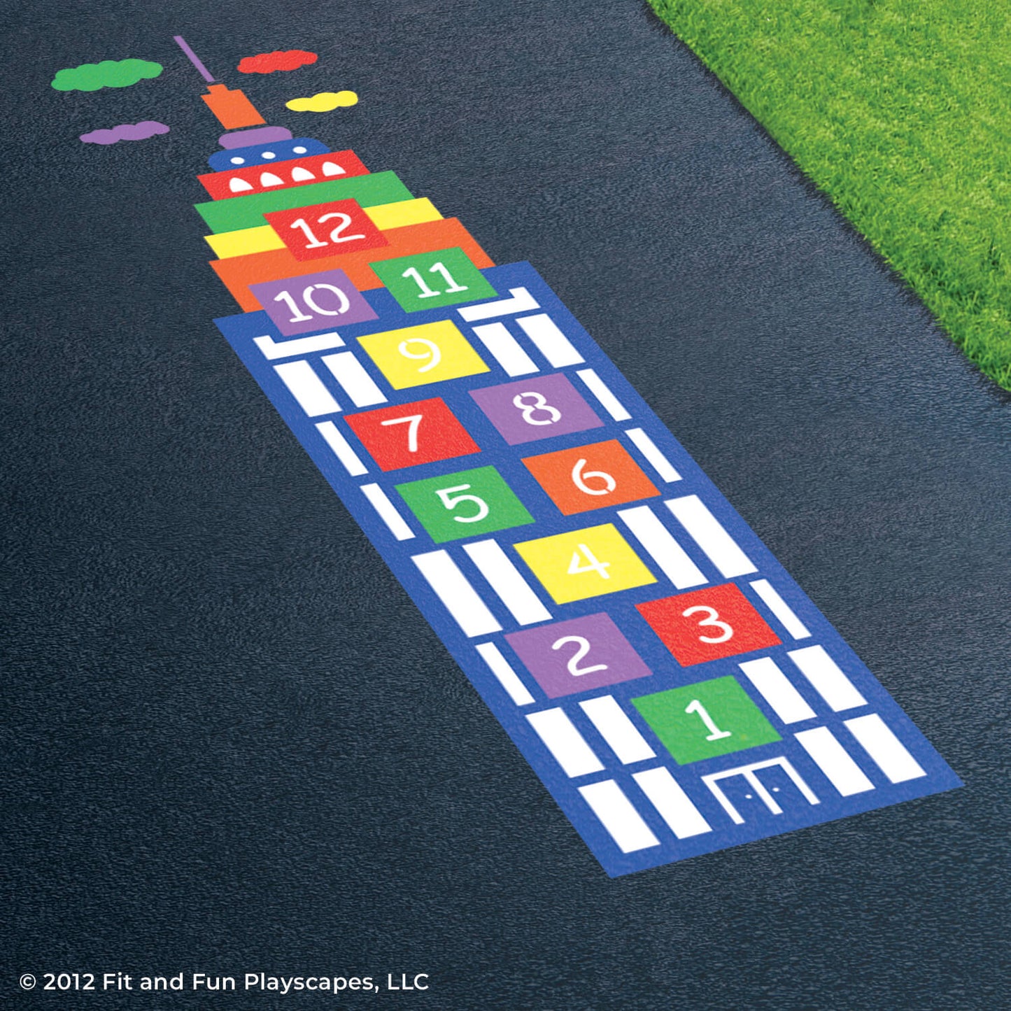 Skyscraper Hopscotch Reusable Playground Stencil