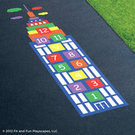 Skyscraper Hopscotch Reusable Playground Stencil
