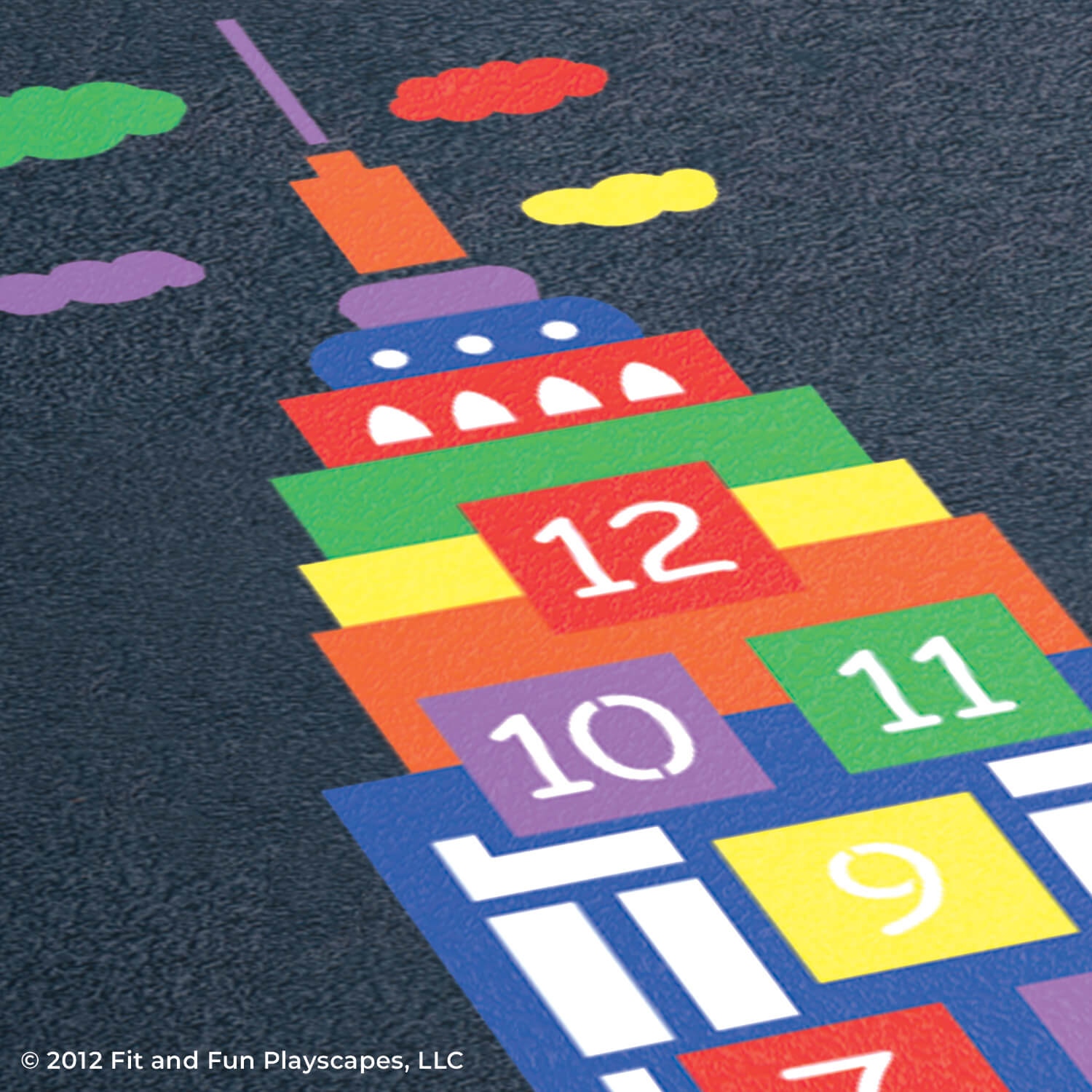 Skyscraper Hopscotch Reusable Playground Stencil