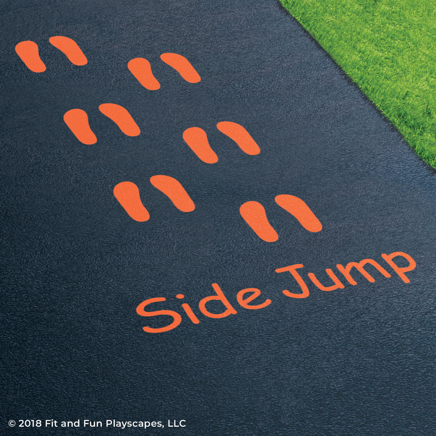 Side Jump painted on playground pavement