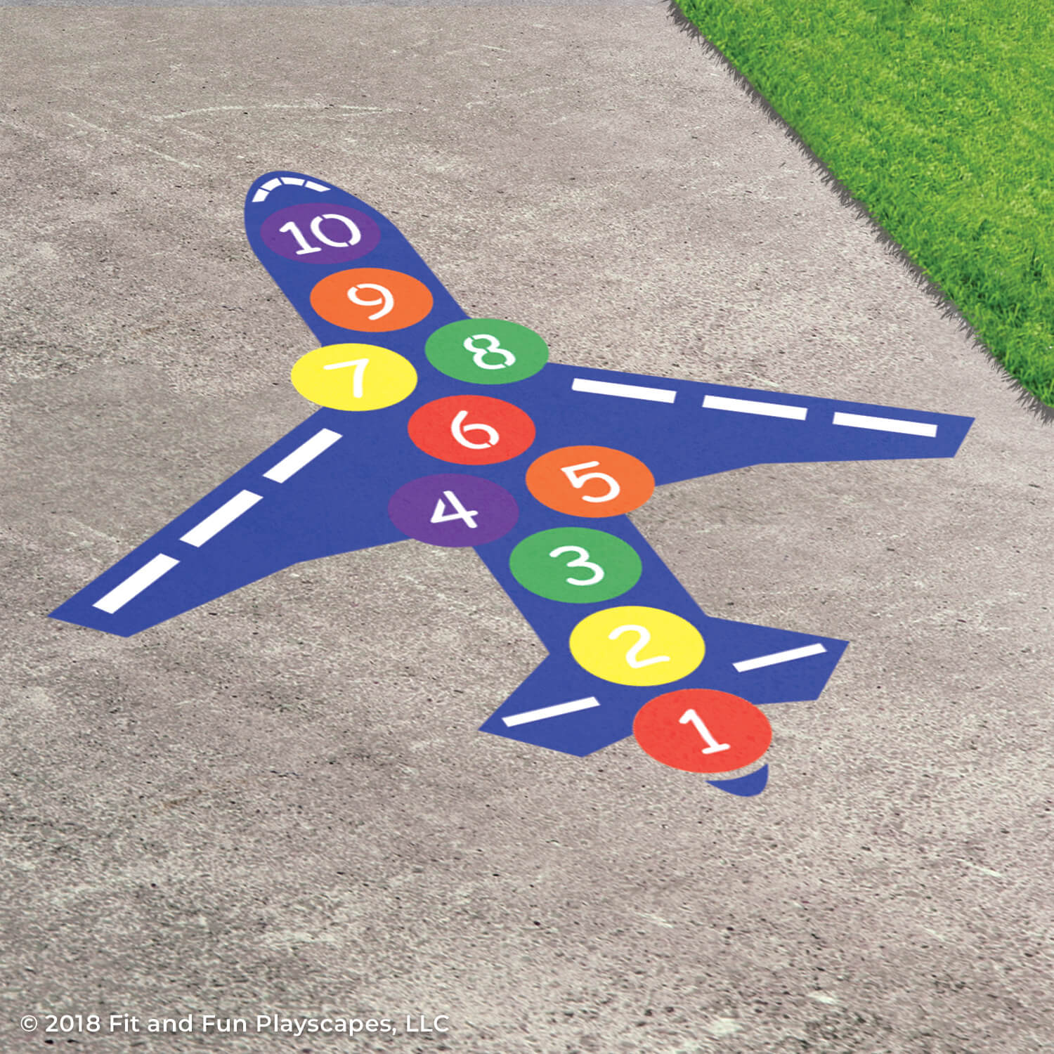 Airplane Hopscotch Reusable Playground Stencil