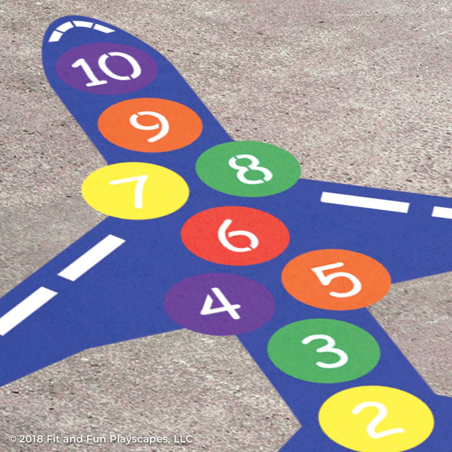 Airplane Hopscotch Reusable Playground Stencil