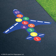 Airplane Hopscotch Reusable Playground Stencil