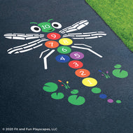 Skipadee The Dragonfly Hopscotch ® Reusable Playground Stencil
